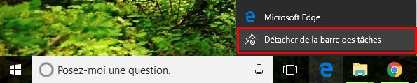 supprimer microsoft edge de la barre des taches