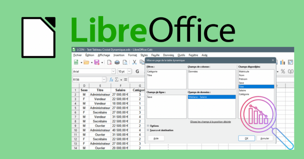 Créer un tableau croisé dynamique avec LibreOffice Lecoindunet