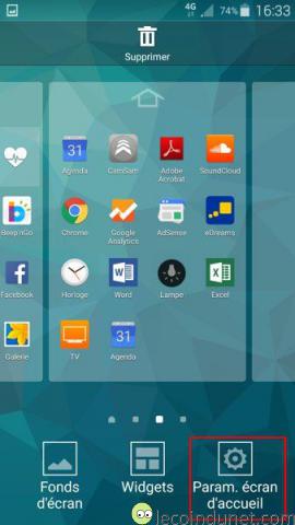 Android 5 - Param ecran d'accueil