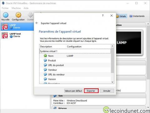 VitualBox - Exporter