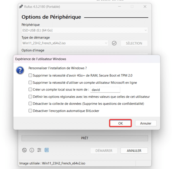 Rufus personnalisation expérience windows