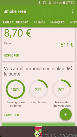 Application Smoke Free sur Android