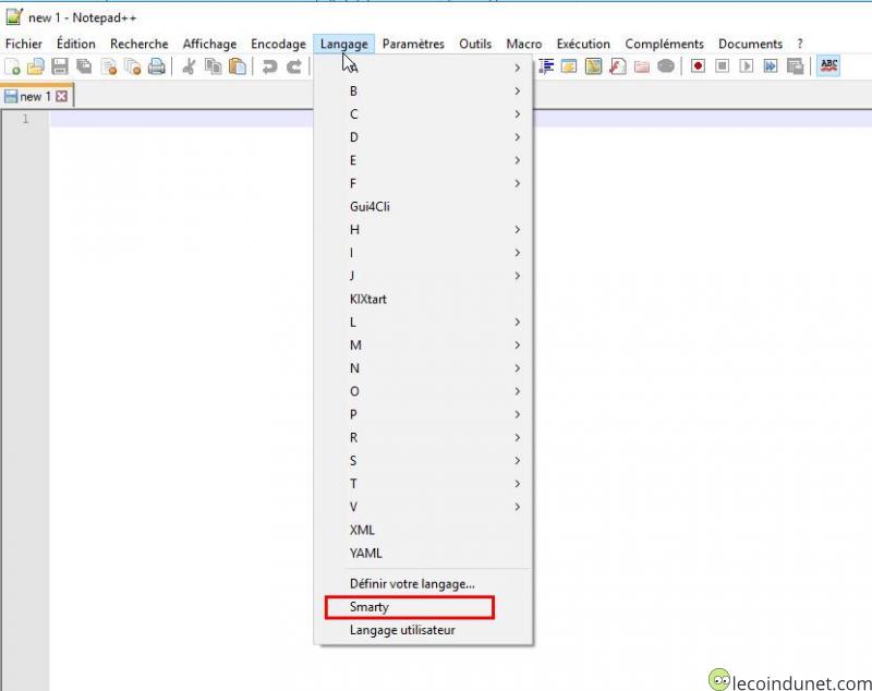Notepad - Langage après redémarrage