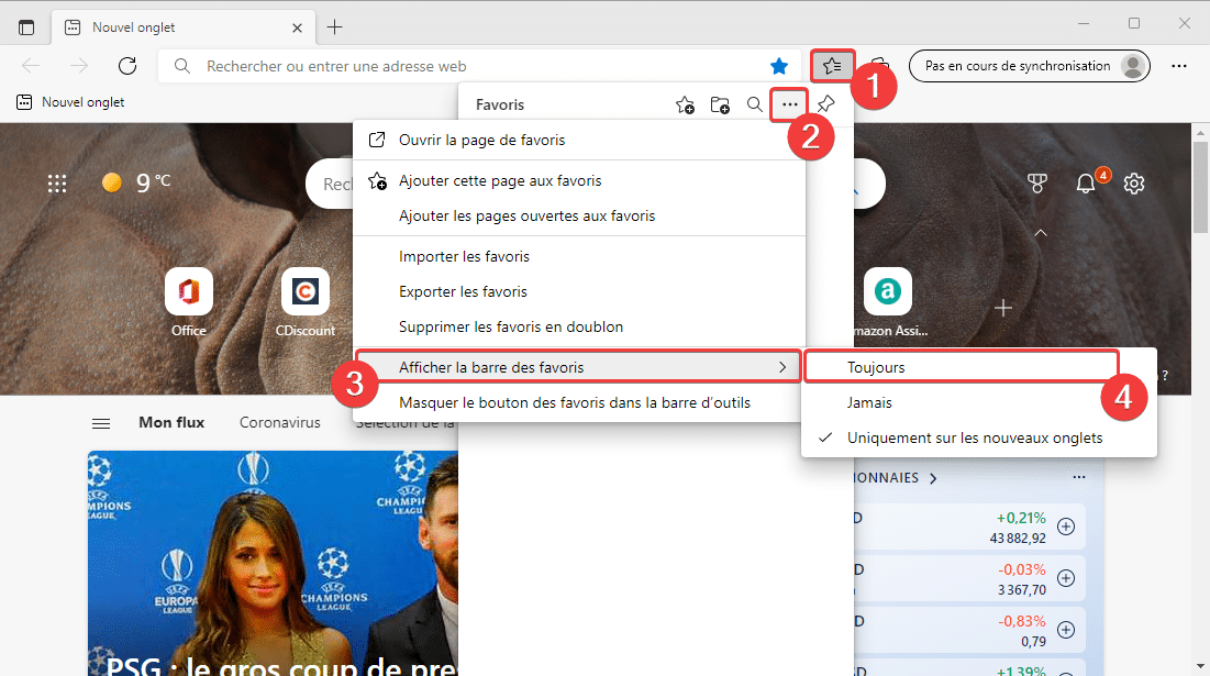 Afficher La Barre Des Favoris Sur Microsoft Edge Ou Internet Explorer ...