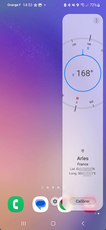Boussole sur téléphone Samsung