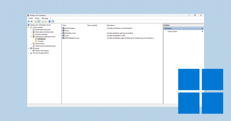 Voir tous les utilisateurs et groupes d’un PC Windows