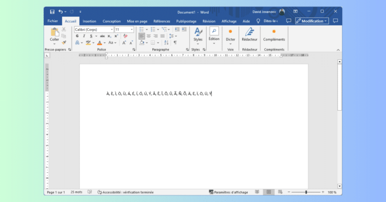 majuscules avec accent sur Word