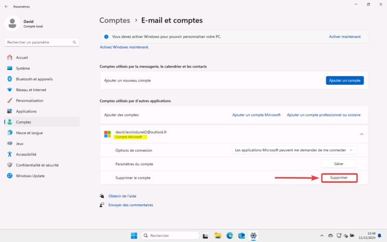 comment changer le compte microsoft d un pc